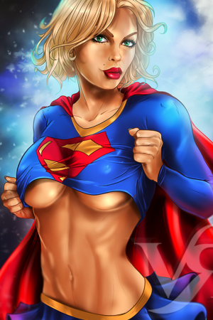 Supergirl universe action by Veronica Redondo