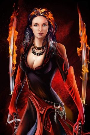 Illustration | Fiery warrior by Kajenna