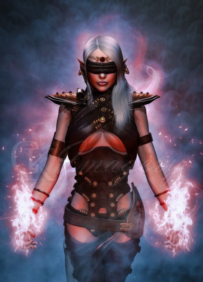 Dark Elf mage by #CKImagery