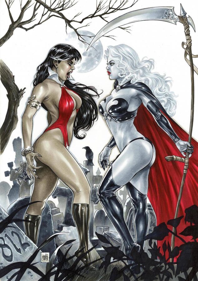 Vampirella and Lady Death by Kromespawn